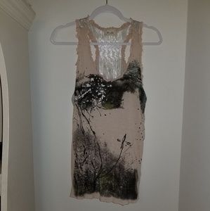 Miss Me Sheer Pink Tank top Size M